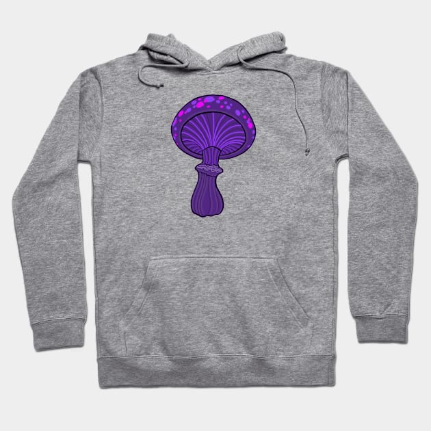 Purple New School Style Mushroom Original Art Hoodie by ckandrus